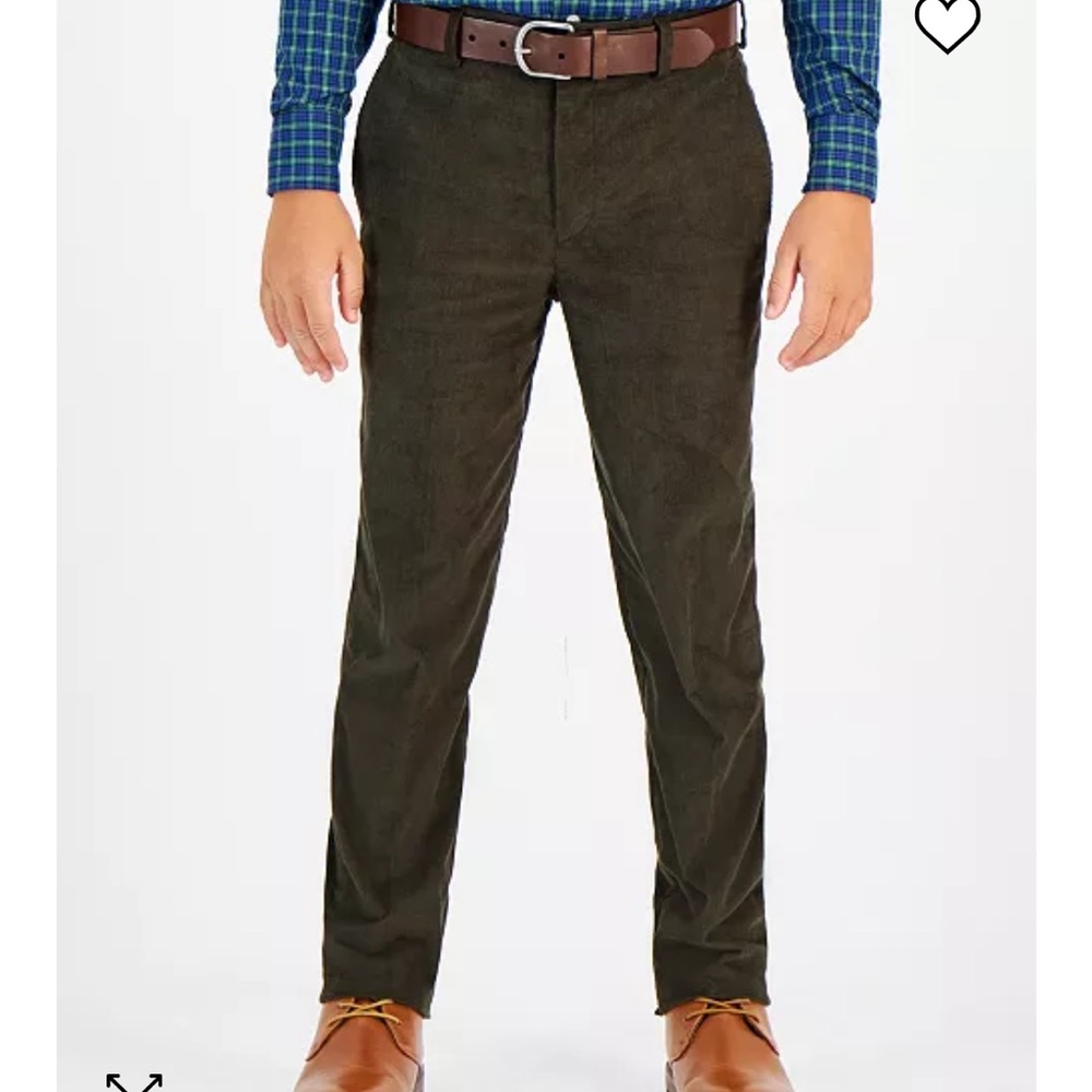 B by Brooks Brothers dark olive courderoy pants.